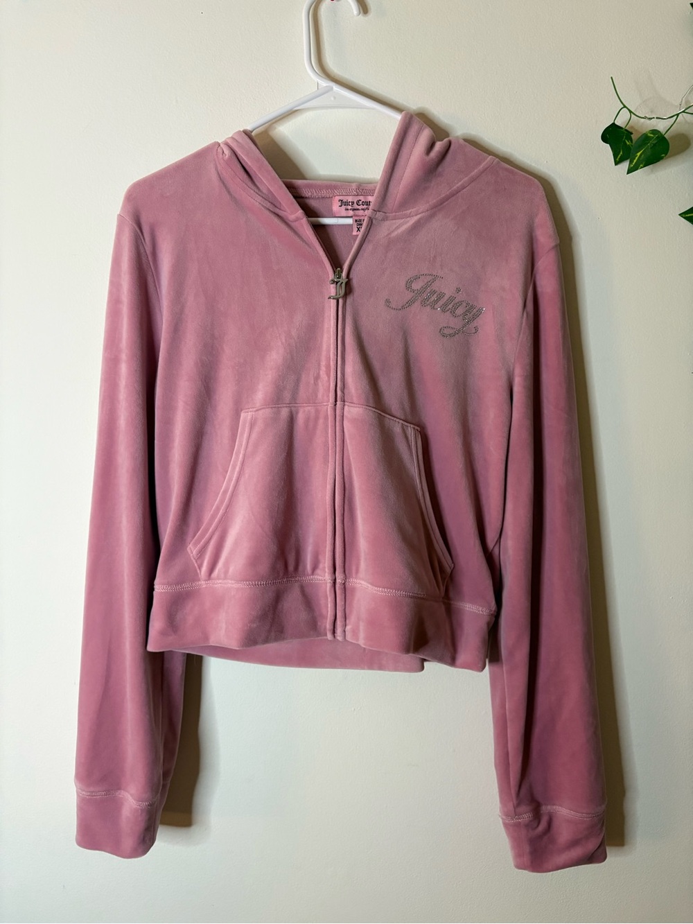 Juicy Couture Dusty Pink Velour Zip Hoodie